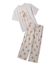 【ONLINE限定】【接触冷感】サマーベア柄ワンポイントTシャツ&ロングパンツセット