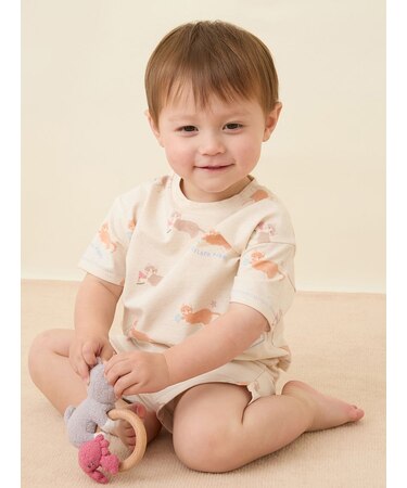 【BABY】シーサイドキャット柄半袖Tシャツ