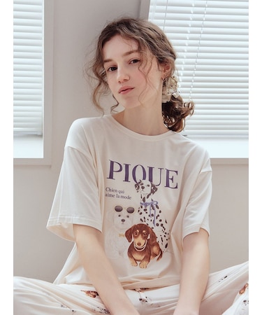 【接触冷感】ファッションCATS&DOGSワンポイントTシャツ