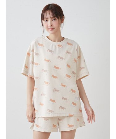 シーサイドキャット柄Tシャツ