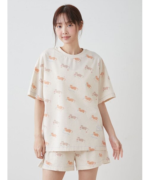 シーサイドキャット柄Tシャツ