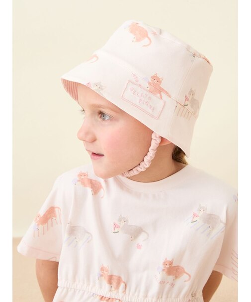 【KIDS】シーサイドキャット柄キャップ