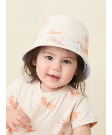 【KIDS】シーサイドキャット柄キャップ