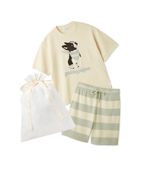 【ラッピング済み】【ONLINE限定】【HOMME】エアリーモコドッグジャガードプルオーバー&ハーフパンツセット
