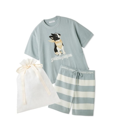 【ラッピング済み】【ONLINE限定】【HOMME】エアリーモコドッグジャガードプルオーバー&ハーフパンツセット