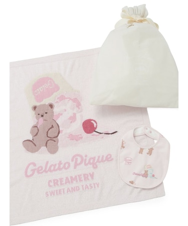 【ラッピング済み】【BABY】スムーズィーアイスクリームベアブランケット&スタイSET