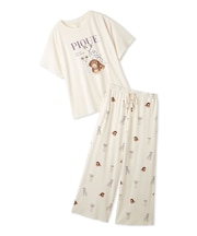 【ONLINE限定】【接触冷感】ファッションCATS&DOGS ワンポイントTシャツ&ロングパンツセット