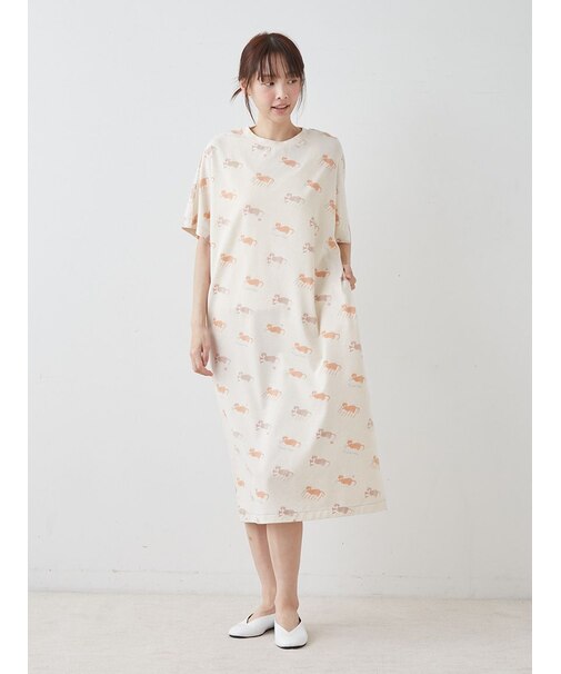 シーサイドキャット柄ワンピース