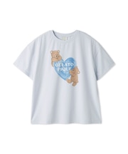 【接触冷感】BEAR　HEARTワンポイントTシャツ