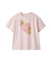 【接触冷感】BEAR HEARTワンポイントTシャツ