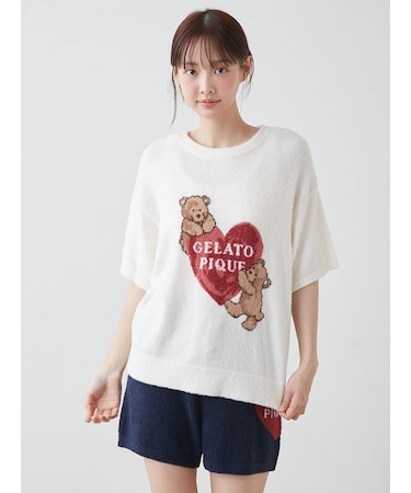 【接触冷感】スムーズィーBEAR　HEART ジャガードプルオーバー