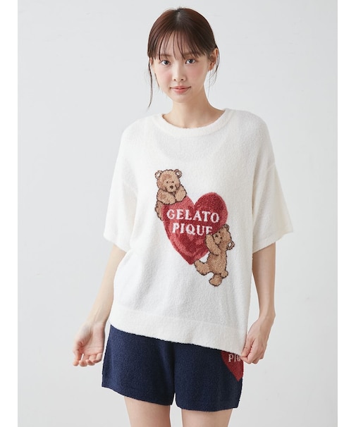 【接触冷感】スムーズィーBEAR　HEART ジャガードプルオーバー