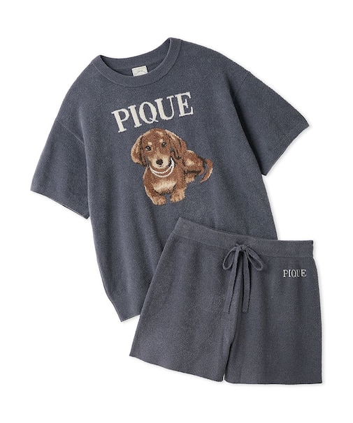 【ONLINE限定】ファッションCATS&DOGS ジャガードプルオーバー&細リブショートパンツセット