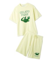 【ONLINE限定】【HOMME】エアリーモコスリーピングダイナソージャガードプルオーバー&ハーフパンツセット