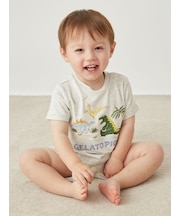 【BABY】【接触冷感】スリーピングダイナソーワンポイントTシャツ