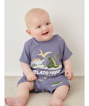 【BABY】【接触冷感】スリーピングダイナソーワンポイントTシャツ