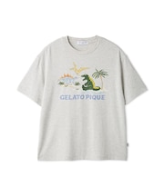 【HOMME】【接触冷感】スリーピングダイナソーワンポイントTシャツ