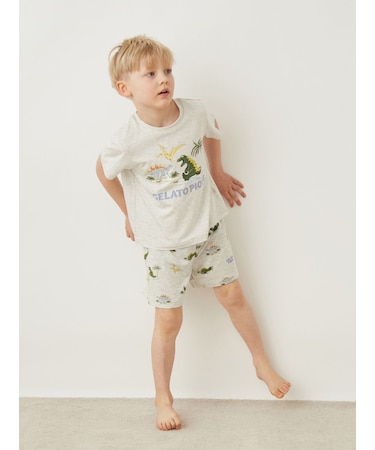 【KIDS】【接触冷感】スリーピングダイナソー柄ショートパンツ