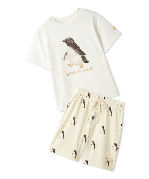 【JUNIOR】【接触冷感】シーアニマル柄ワンポイントTシャツ&ショートパンツセット