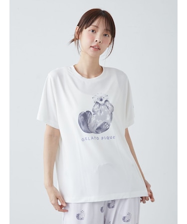 【接触冷感】シーアニマル柄ワンポイントTシャツ