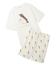 【ONLINE限定】【HOMME】【接触冷感】シーアニマル柄ワンポイントTシャツ&ハーフパンツセット