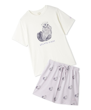 【ONLINE限定】【接触冷感】シーアニマル柄ワンポイントTシャツ&ショートパンツセット
