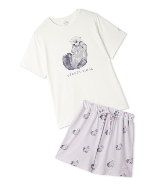 【ONLINE限定】【接触冷感】シーアニマル柄ワンポイントTシャツ&ショートパンツセット