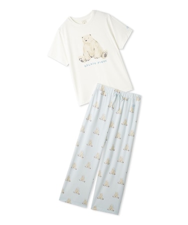 【ONLINE限定】【接触冷感】シーアニマル柄ワンポイントTシャツ&ロングパンツセット