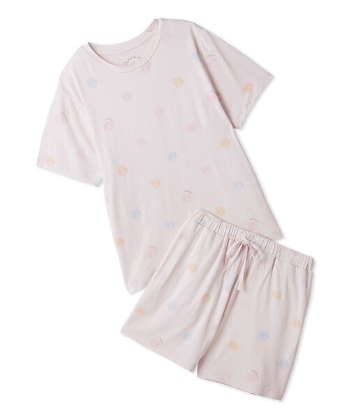 接触冷感】サマーモチーフ4柄Tシャツ&ショートパンツセット