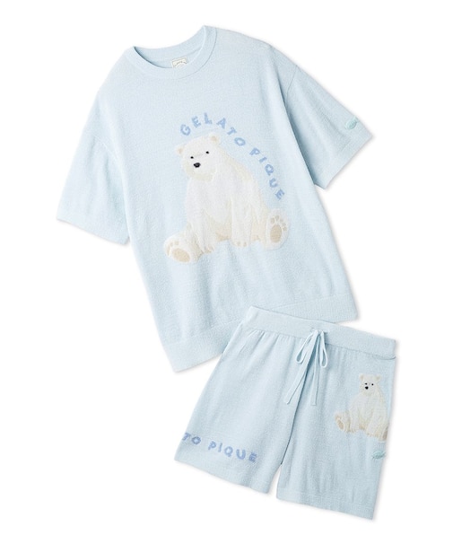 【ONLINE限定】【接触冷感】スムーズィーliteシーアニマルジャガードプルオーバー&ショートパンツセット