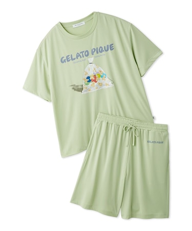 【HOMME】【MINT SORBET by HEIQ MINT】【接触冷感】夏祭りワンポイントTシャツ&ハーフパンツセット