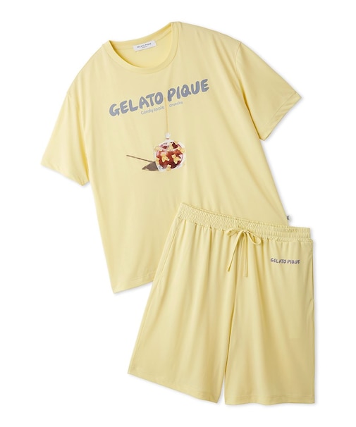 【HOMME】【MINT SORBET by HEIQ MINT】【接触冷感】夏祭りワンポイントTシャツ&ハーフパンツセット