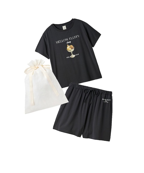 【ラッピング済み】【接触冷感】COOLレーヨンデザートロゴTシャツ&ショートパンツSET