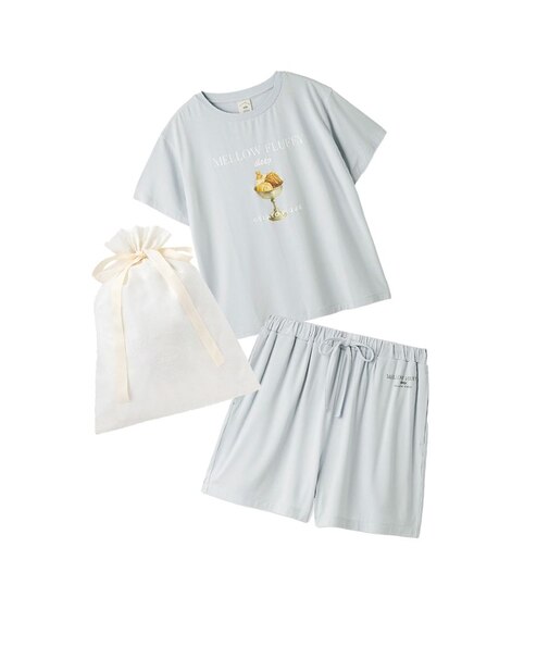 【ラッピング済み】【接触冷感】COOLレーヨンデザートロゴTシャツ&ショートパンツSET
