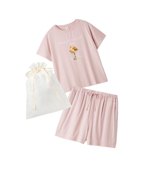 【ラッピング済み】【接触冷感】COOLレーヨンデザートロゴTシャツ&ショートパンツSET
