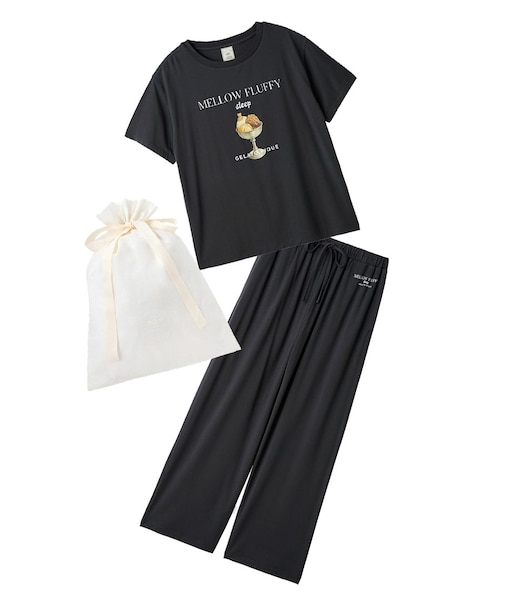 【ラッピング済み】【接触冷感】COOLレーヨンデザートロゴTシャツ&ロングパンツSET