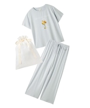 【ラッピング済み】【接触冷感】COOLレーヨンデザートロゴTシャツ&ロングパンツSET