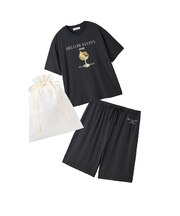 【ラッピング済み】【HOMME】【接触冷感】COOLレーヨンデザートロゴTシャツ&ハーフパンツSET