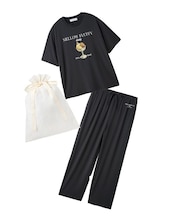 【ラッピング済み】【HOMME】【接触冷感】COOLレーヨンデザートロゴTシャツ&ロングパンツSET