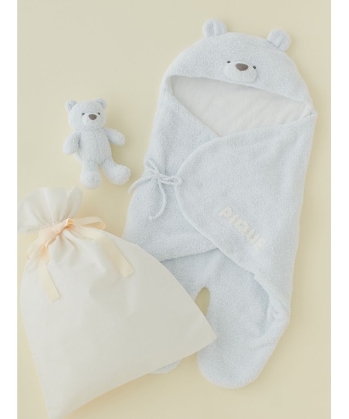 【ラッピング済み】【BABY】パウダーベアおくるみ&ぬいぐるみSET