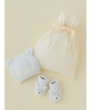 【ラッピング済み】【BABY】パウダーベアキャップ&ソックスSET