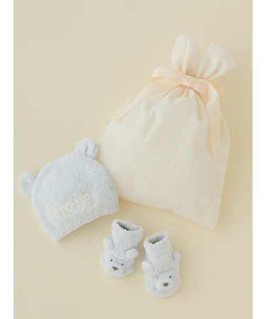 【ラッピング済み】【BABY】パウダーベアキャップ&ソックスSET