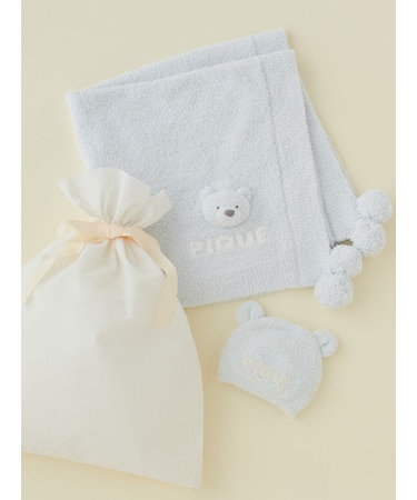 【ラッピング済み】【BABY】パウダーベアブランケット&キャップSET