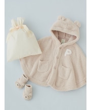 【ラッピング済み】【BABY】パウダーベアポンチョ&ソックスSET