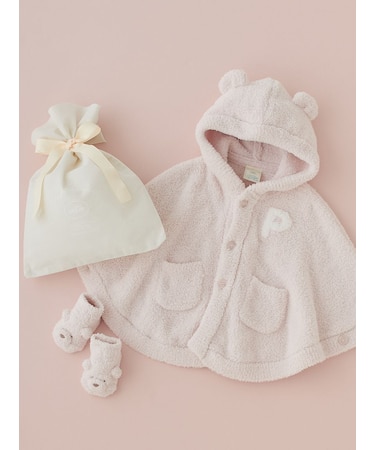 【ラッピング済み】【BABY】パウダーベアポンチョ&ソックスSET