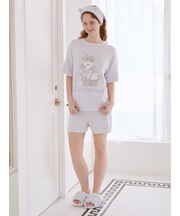 【ONLINE限定】エアリーモコバスタイムCATジャガードプルオーバー&ショートパンツセット