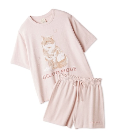 【ONLINE限定】エアリーモコバスタイムCATジャガードプルオーバー&ショートパンツセット