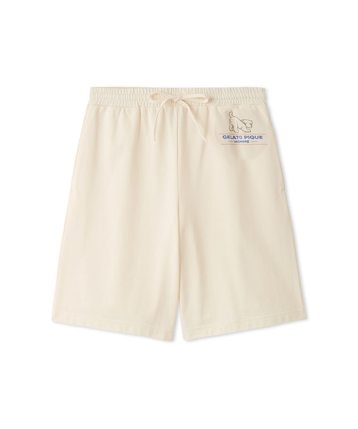 【HOMME】【接触冷感】モーニングドッグプリントハーフパンツ