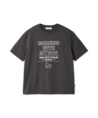 【HOMME】【接触冷感】モーニングドッグプリントTシャツ