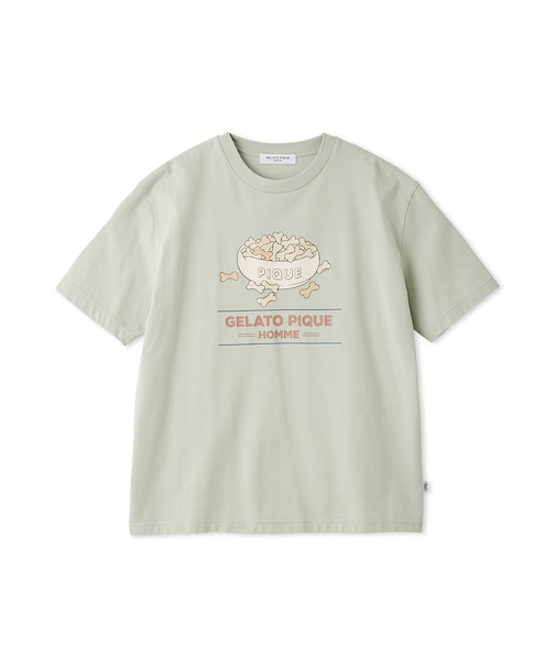 【HOMME】【接触冷感】モーニングドッグプリントTシャツ